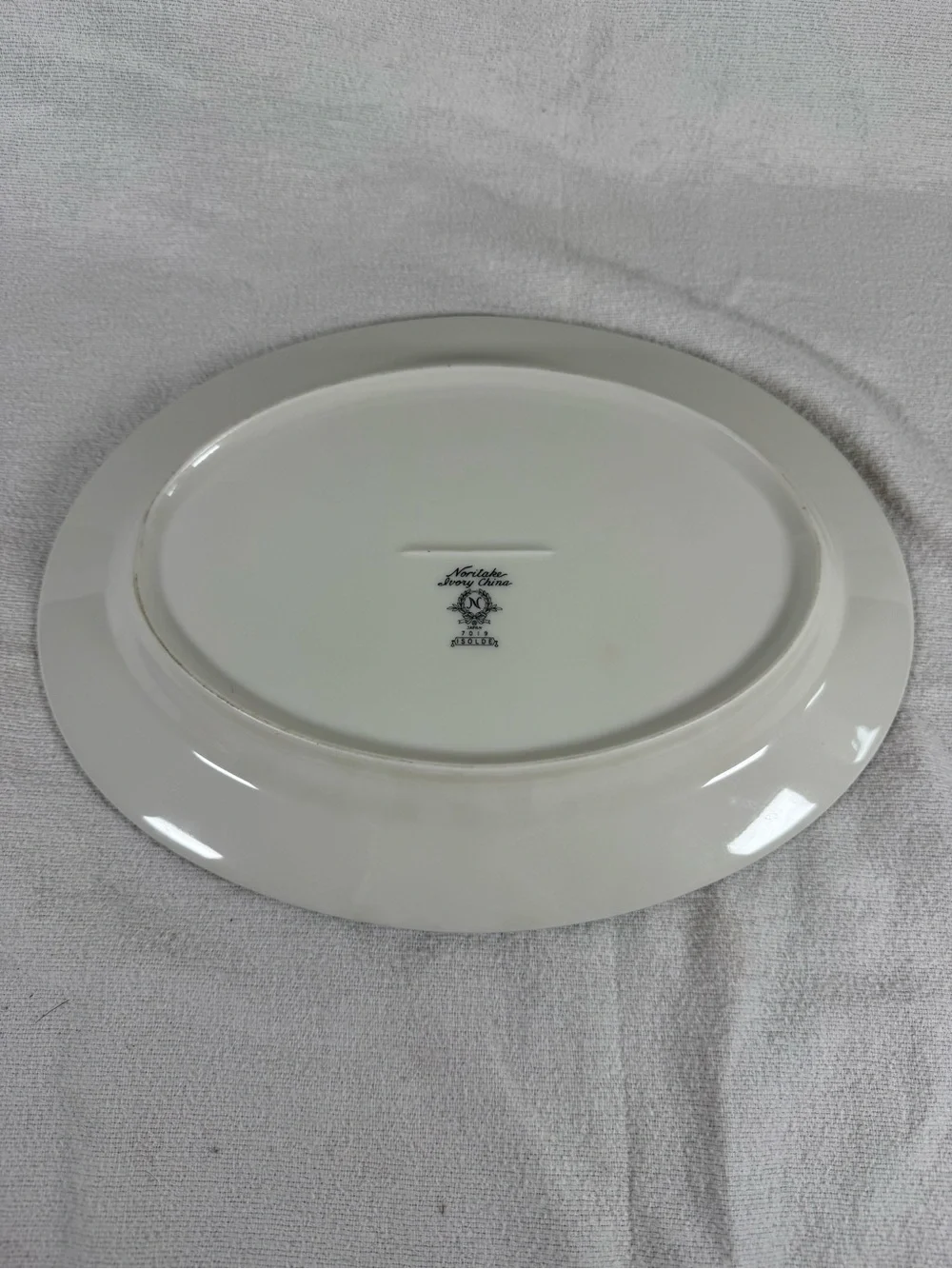 Vintage Noritake Ivory China Isolde Green Floral Oval Serving Plate